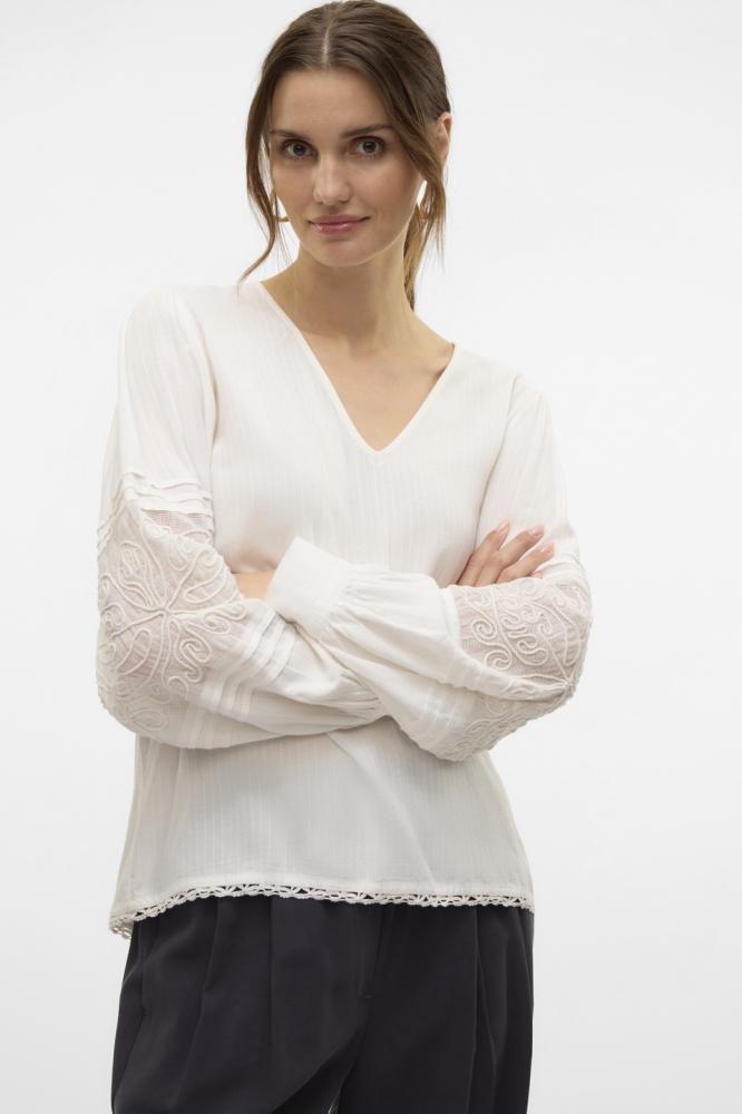 VMNICOLA LS TOP WVN GA 10324602 SNOW WHITE